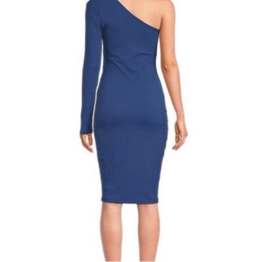 BEBE Women  cobalt blue one-shoulder bodycon mini dress| M-L